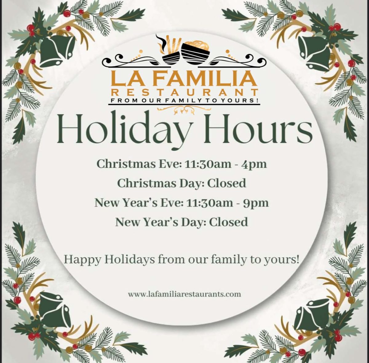 Menus - La Familia Restaurants - Wrentham - Taunton - Cumberland - Easton